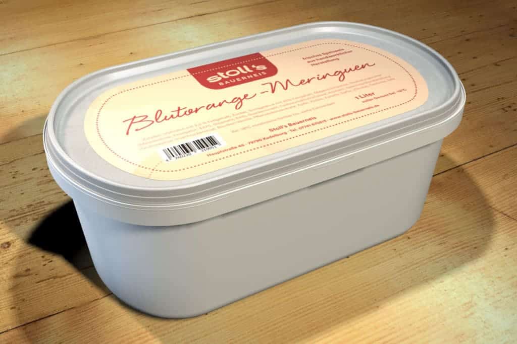 Blutorange-Meringuen Eis